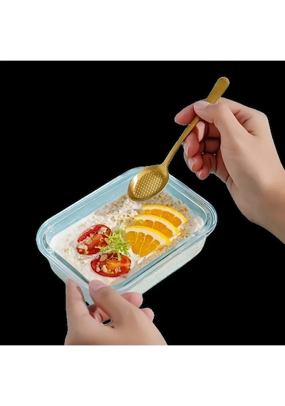 2 Adet 410 Ml Küçük Boy Bor Cam Kilitli Vakumlu Dikdörtgen Hava Geçirmez Kapaklı Saklama Kabı Turkuaz
