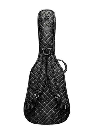 Siyah Profesyonel Gigbag Klasik Gitar Kılıfı-çantası-beyaz Kapitoneli Suni Deri