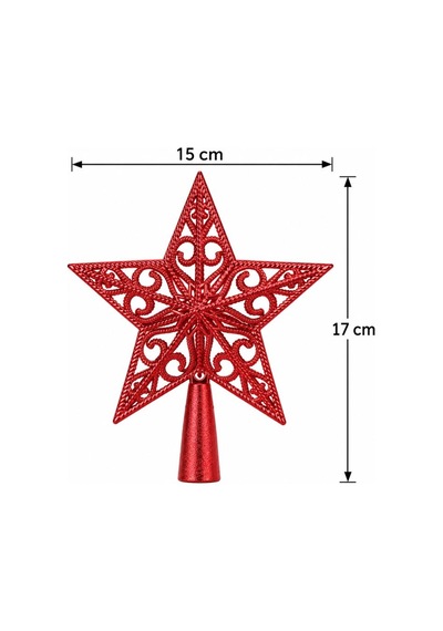 Yılbaşı Çam Ağacı Tepeliği 15x17 Cm Dekoratif Yıldız Tepe Noel Süsü Diğer