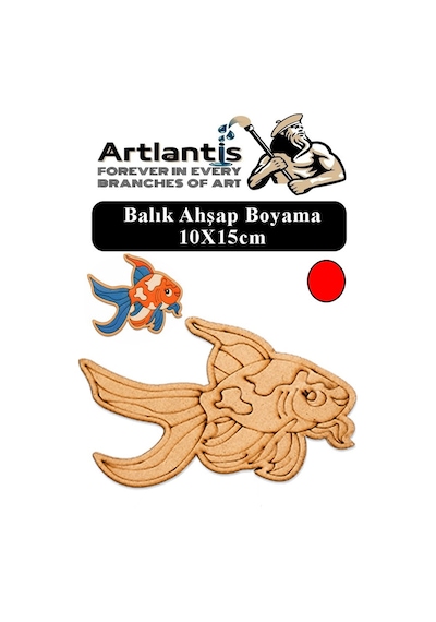 Ahşap Boyama Deniz Canlıları 1 Adet 10x15cm Boyama Figürü Etkinlik Çoçuk Gelişim Motor Beceri Kreş Anasınıfı Kırmızı