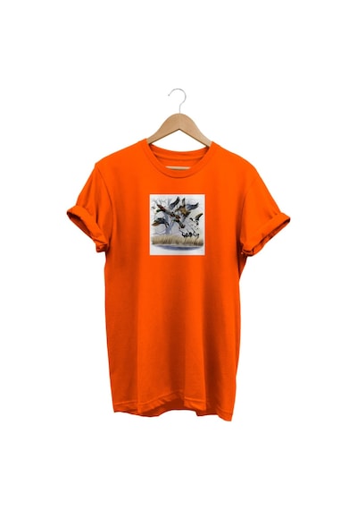 Widi Yaban Ördeği Baskılı Turuncu T-shirt Turuncu