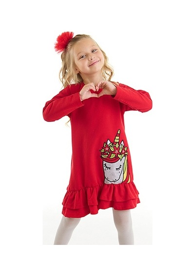 Denokids Mshb&g Unicorn Yılbaşı Kız Elbise Çok Renkli