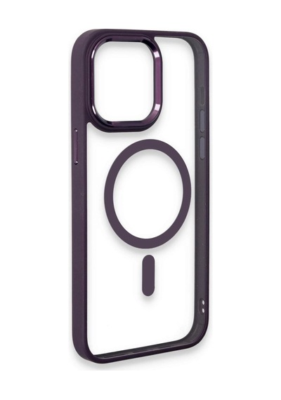 Apple iPhone Uyumlu 15 Pro Max Kılıf Room Magneticsafe Silikon - Derin Mor Diğer