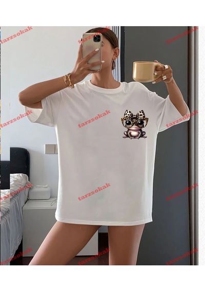 Tarzsokak Leopar Desenli Crazzy Beyaz