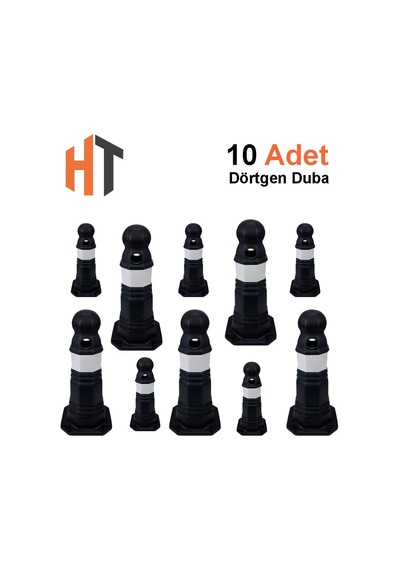 10'lu Antik Yol Dubası Seti Siyah 50 Cm Siyah