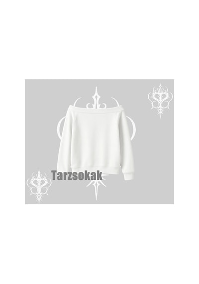 Tarzsokak Kayık Yaka Sweatshirt Throttle Therapy No Brakes Just Freedom Beyaz