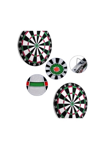 12 İnç Ahşap Dart Tahtası Seti Metal İğne Uçlu Dart Okları