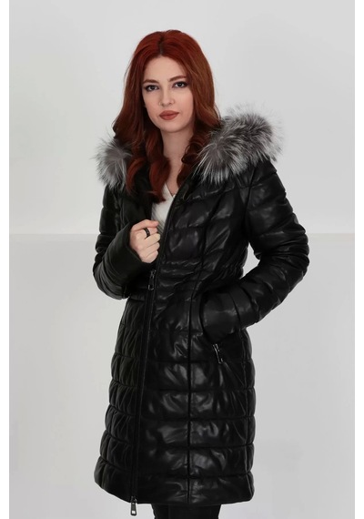 M M Marki Marki Siyah Özel Kürklü Şişme Deri Mont, Hakiki Deri, Özel Kürklü Kapüşon, 90 Cm, Kadın, Fermuarlı Siyah Deri - Gri Kapüşon Kürk M M Marki Marki Siyah Özel Kürklü Şişme Deri Mont, Hakiki Deri, Özel Kürklü Kapüşon, 90 Cm, Kadın, Fermuarlı Siyah Deri - Gri Kapüşon Kürk