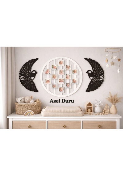 Yuvarlak 14lü Resim Çerçevesi Kişiye Özel 50 Cm Çerçeve İci 5 Cmdir No 5
