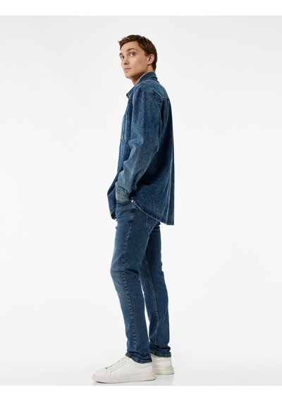 Koton Normal Bel Cepli Pamuklu Slim Fit Jean Pantolon - Brad Jean Orta İndigo 7wam40008nd Koton Normal Bel Cepli Pamuklu Slim Fit Jean Pantolon - Brad Jean Orta İndigo 7wam40008nd