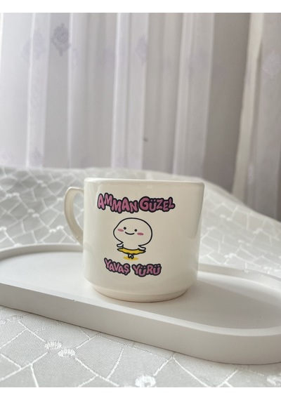 Esprili Kupa Bardak Çay Kahve Fincanı 200 Ml Ekru