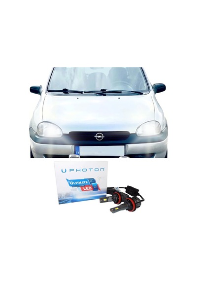 Opel Corsa B Led Xenon Uzun + Kısa Far Ampulü H4 Ultimate 9500 Lumens Yeni Seri Beyaz 1993-2000