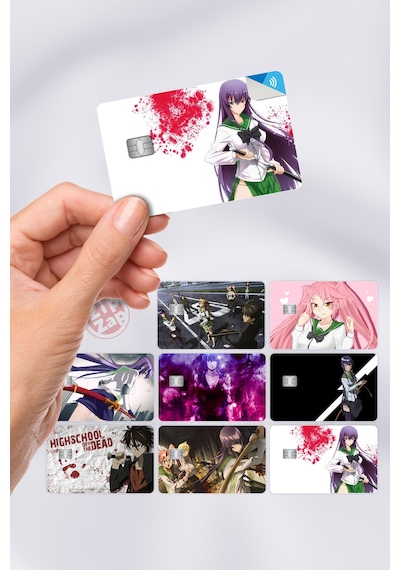 Highschool Of The Dead Kart Kaplama Sticker 8 Adet Çok Renkli