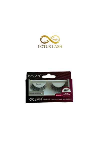 Ocean Asu 821 5d Mink Doğal Görünümlü Şerit Takma Kirpik Tekrar Kullanılabilir Vegan