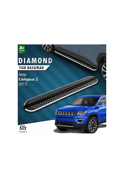 S-dizayn Jeep Compass 2 Diamond Krom Yan Basamak 173 Cm 2017 Üzeri
