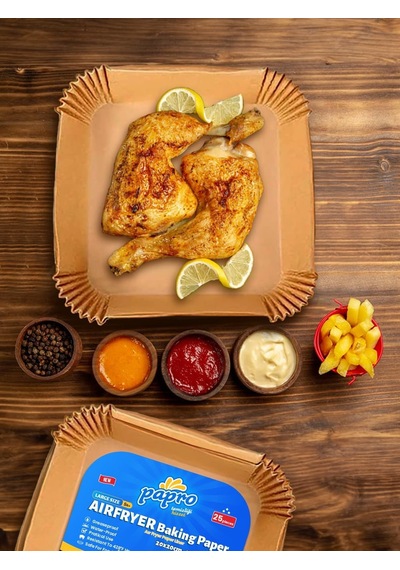 Airfryer Pişirme Kağıdı, Fritöz Yağlı Kağıdı, Yanmaz Kağıt Xxl Uyumlu 50 Adet Kare 1, Kare Büyük Boy 20x20 Diğer
