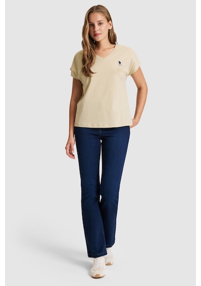 U.S. Polo Assn. U.s. Polo Assn. Kadın Açık Haki Tişört Basic 50323541-vr183 Acık Hakı