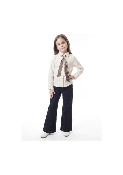 Xo Kids Kız Çocuk Folarlı 3lu Alt Üst Takım 7-14 Yaş 3953-4953 Ekru
