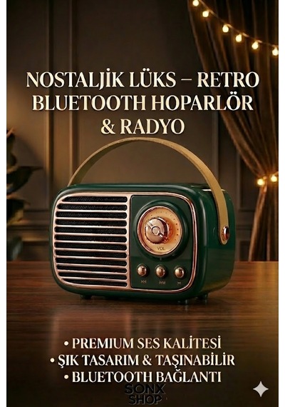 Sonx Nostaljik Retro Bluetooth - Fm Radyo, Usb Ve Bluetooth Kablosuz Hoparlör