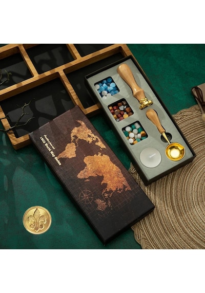 Mum Mühürü Antik Set 4 Renk 75 Metalik Wax Ahşap Sap Ahşap