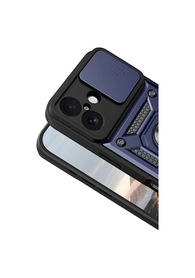Newface Apple İphone 17 Pars Lens Yüzüklü Silikon - Lacivert