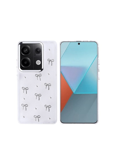 Kilifone - Redmi Note 13 Pro 4g Uyumlu Kılıf Airbag Tasarımlı Simli Şeffaf Kutup Kapak - Fiyonk - T36308