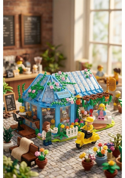 Ogi Mogi Toys Eğitici Bloklar Kahve Evi 642 Parça,Yapı Seti