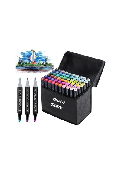 Touch Sketc 60 Li Cift Tarafli Art Marker Kalem Seti Çanta Stand Ile