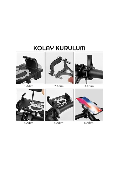 UpWay Alüminyum Bisiklet Motosiklet Universal Ayarlanabilir Cep T