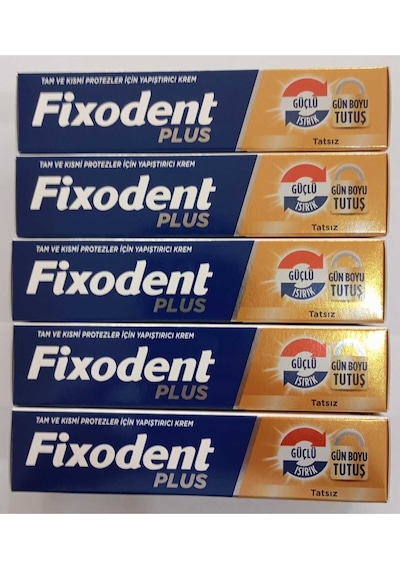 Diş Protez Yapıştırıcı Krem Plus Güçlü Tutuş 40 Gr X5 Adet