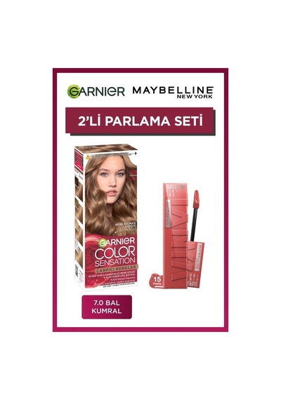 Çarpıcı Renkler 7.0 Bal Kumral + Maybelline Vinyl Ink Ruj 15 Peachy pktsacboyavinylinkruj-10601