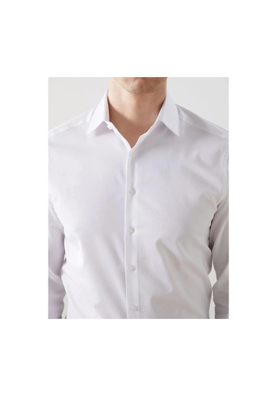 LC Waikiki Lcwaıkıkı Formal Slim Fit Uzun Kollu Gabardin Erkek Gömlek-9 Beyaz