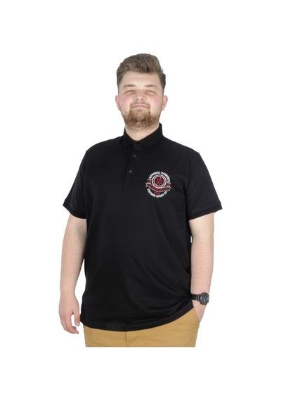 Mode Xl Büyük Beden T-Shirt Polo Los Angeles 22347 Siyah 001