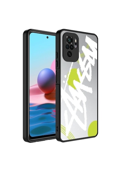 Xiaomi Redmi Note 10 Kılıf Aynalı Desenli Kamera Korumalı Parlak Zore Mirror Kapak Yazı