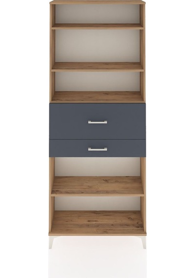 Arges Dolap 4 Raflı 2 Çekmeceli 88x30x221 Çam-antrasit Atlas Çam