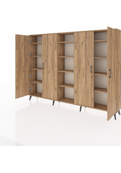 Arges Dolap 12 Raflı 4 Kapaklı 220x30x163 Çam-çam Atlas Çam - Atlas Çam