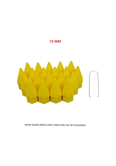 Bijon Kapağı Sivri 19 Mm Sarı 20 Li Set