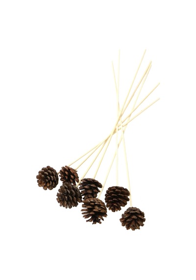 7li Çam Kozalak Bambu Saplı Naturel