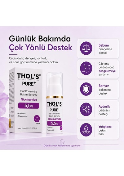 's Pure+ Niacinakarın Bölgesi 5,5% Saf Konsantre Bakım Serumu - 15 Ml