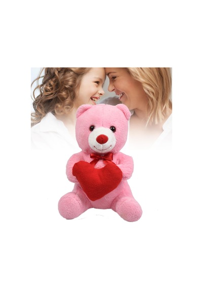 Sevdiklerinize Özel Kalp Tutan. Şirin Peluş Ayıcık - 30 Cm Beyaz