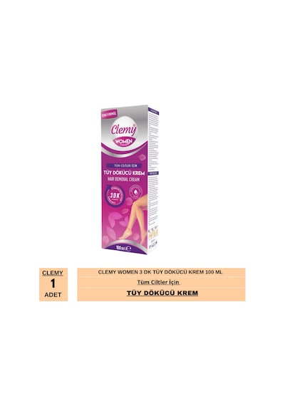 Clemy Women 3 Dk Tüy Dökücü Krem Tüm Ciltler İçin 100 Ml