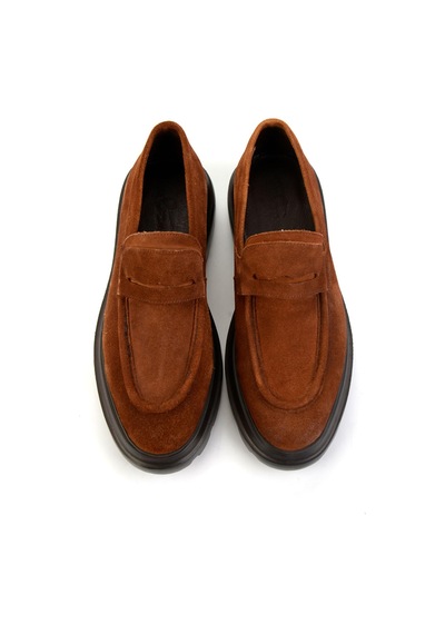 Taba Hakiki Deri Erkek Loafer Ayakkabı E01310113202 Taba