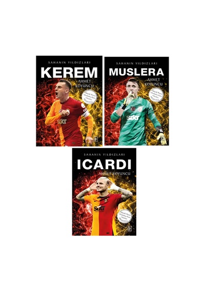 Sahanın Yıldızları Kerem -muslera - İcardi Büyük Poster Sticker Futbolcu Kartı Hediyeli 3 Kitap