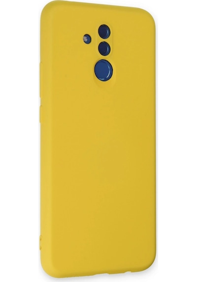Newface - 512 - Huawei Mate 20 Lite Kılıf Nano İçi Kadife Silikon - Csmo-tex - - Sarı