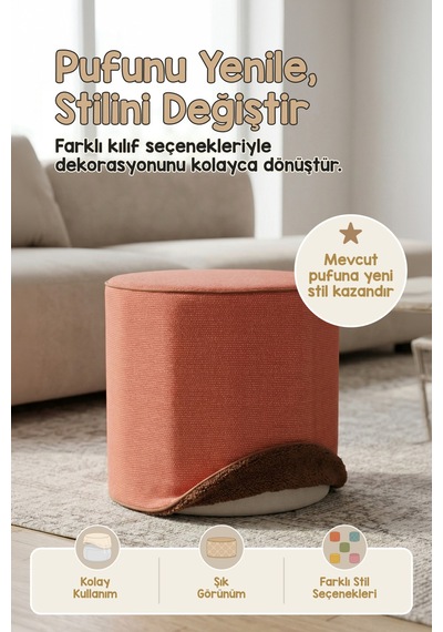 Çift Yönlü Çevir Puf Çift Taraflı Yıkanabilir Puf Bench Kılıfı Linen
