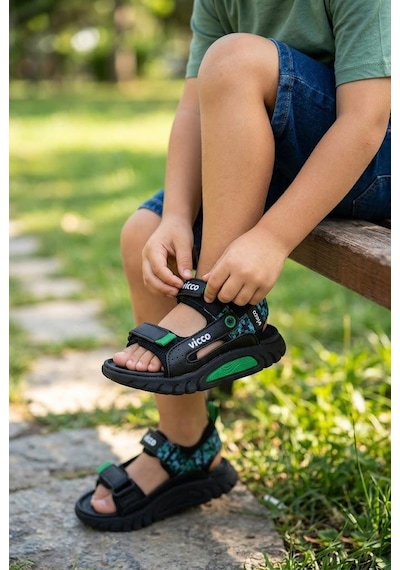 Vicco 332.f26y.179 Siyah Konan Hafif Rahat Erkek Çocuk Sandalet