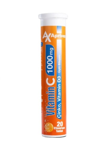 Aprivex Vitamin C 1000 Mg Üçlü Bileşen 20 Efervesan Tablet