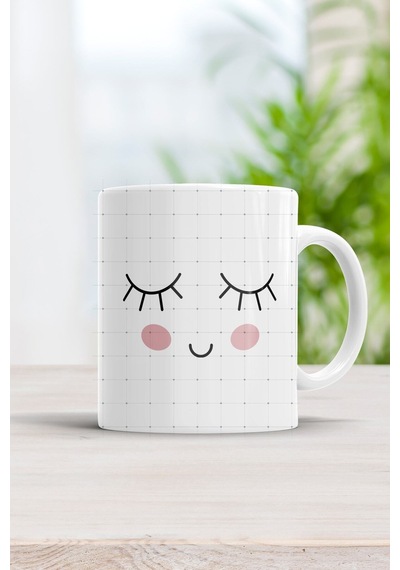 Happy Face Kupa Bardak Beyaz