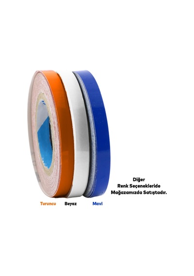 Badem10 Yapışkanlı Neon Bisiklet Motosiklet Araba Jant Bandı 7 Mm X 7 Metre Turuncu Reflektif Parlayan Bant