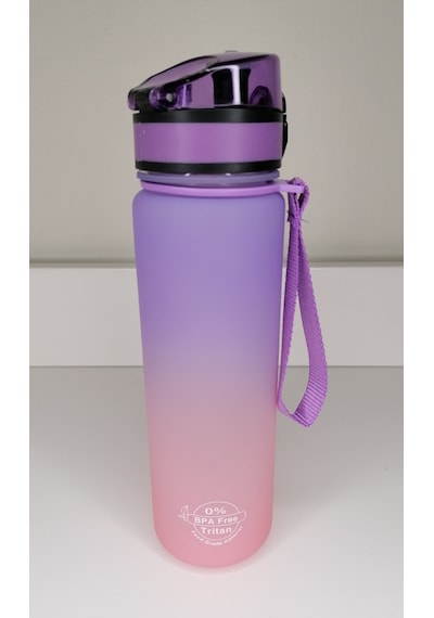 Shop-Set Tritan Motivasyonlu Su Matarası 650 ML Lila - Pembe